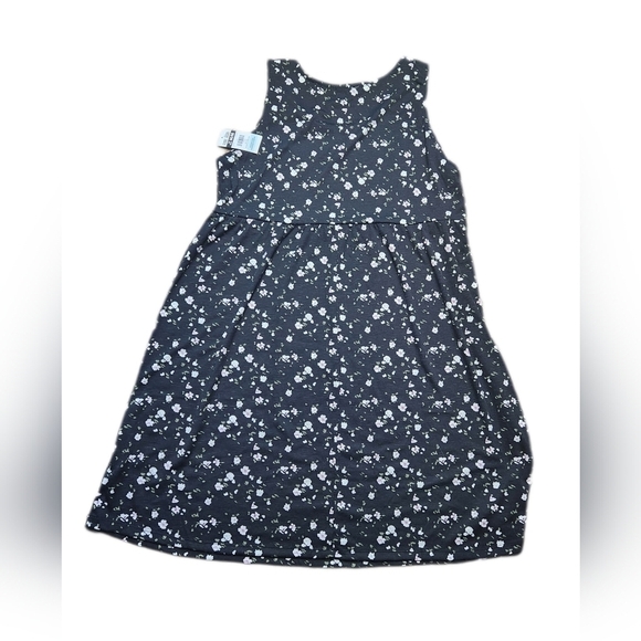 NWT My Style Black Floral Stretch Summer Dress Size M - Picture 3 of 5